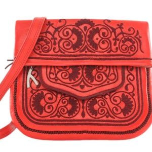 ABURY Handmade Berber Bag with Crossbody Adjustable Strap Red